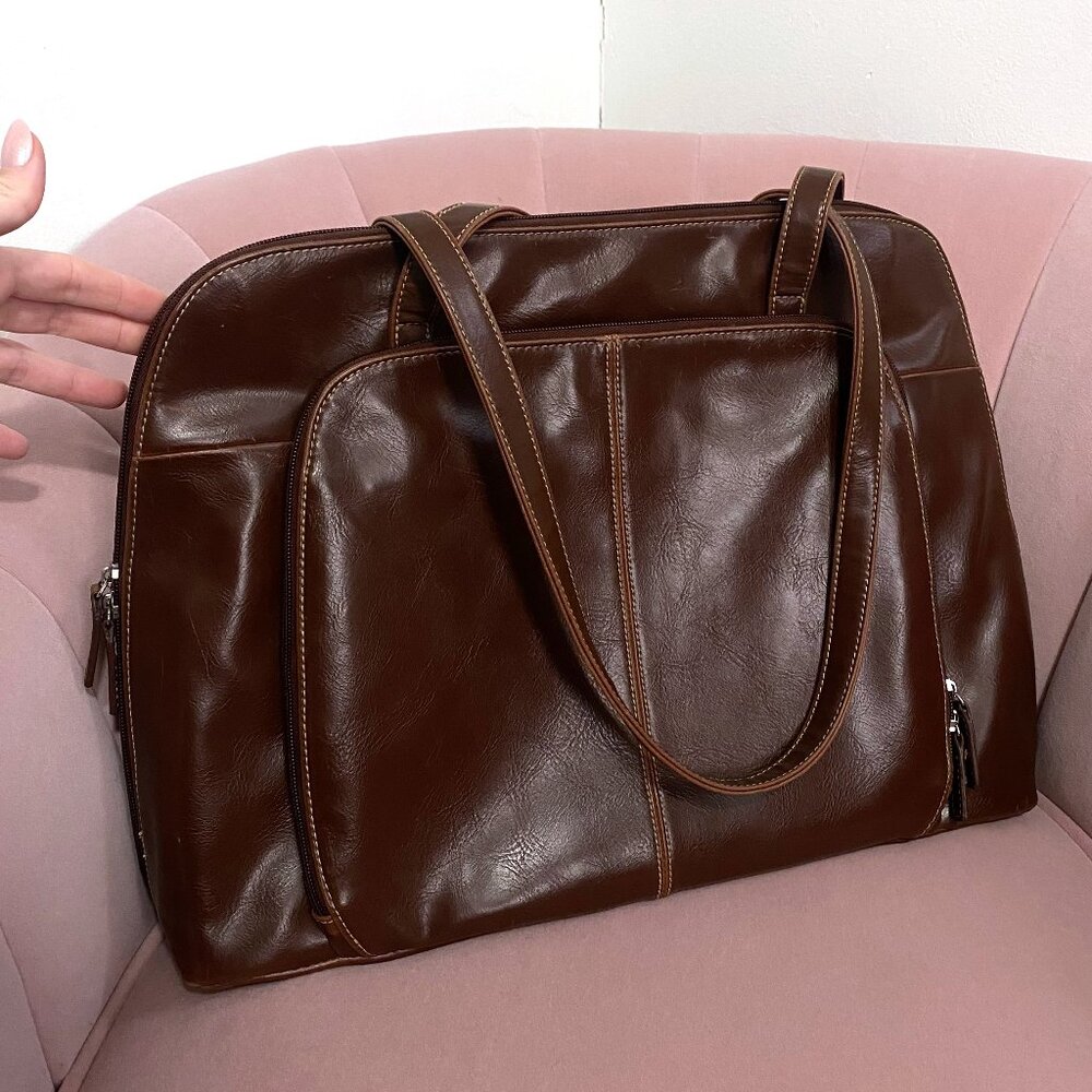 Buxton Soft Brown Leather Briefcase/Shoulder Bag